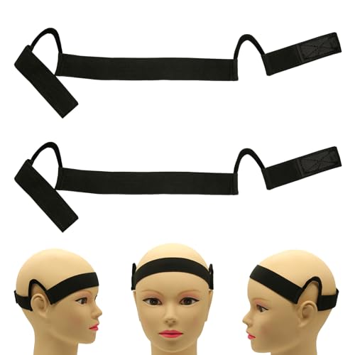 HINGTAI Black Double-Sided Velvet C-Shaped Wig Band - 2 Pcs