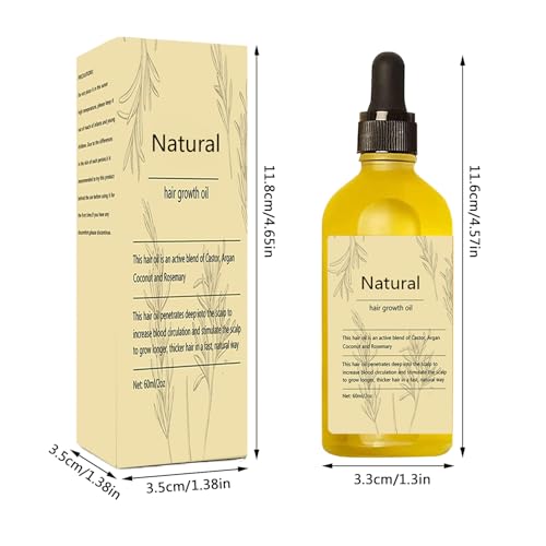 Kisinly Rosemary Hair Growth Oil - Natural Vegan Treatment, 2 Pack
