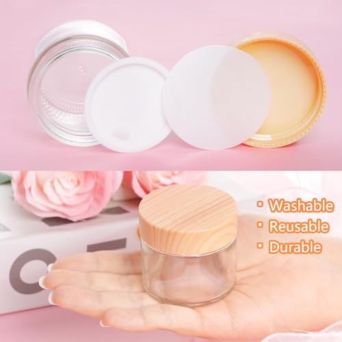 Miayon 6-Piece 2.12oz Glass Cosmetic Jars - Leak-Proof Travel Containers