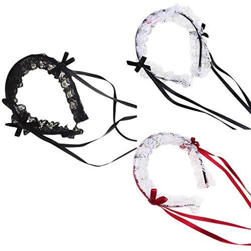 Women’s Ruffled Lace Headband - Steampunk Japanese Style Hair Accessory