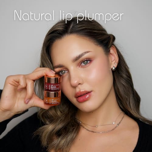 All Natural Lip Gloss with Grassfed Tallow & Hyaluronic Acid - Ultra Moisturizing & Conditioning - Cool Rose, 0.4 fl oz