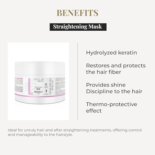 Salerm Lisos Hair Lab Smoothing Mask with Keratin & Coconut Oil - 250 ml for Frizz Control