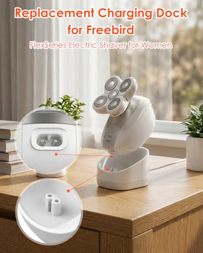 White Charging Dock for Freebird Flex Series Shaver - Anti-Slip Base & USB Cord