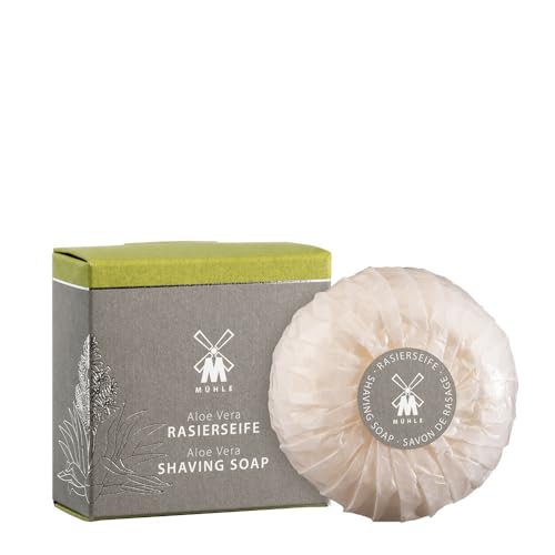 MÜHLE Aloe Vera Vegan Shaving Soap for Men - 65g Classic Lather