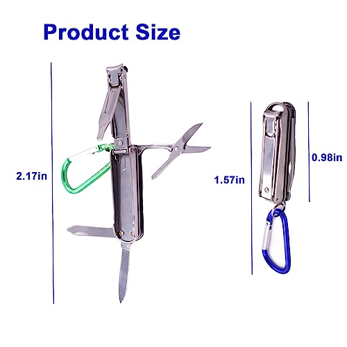 LiXiongBao 5-in-1 Multi-Function Travel Nail Clipper Set Keychain Scissors File