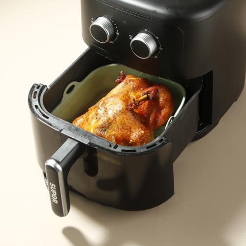 Reusable Silicone Air Fryer Liners – 8 Inch Square, Non-Stick & Heat Resistant