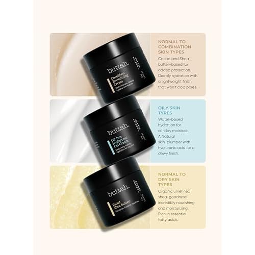 Buttah Skin 3pc Transforming Skincare Kit for Melanin | Rich Skin Revitalizing CocoShea Cream Moisturizer 2 oz | 15% Vitamin C Serum 1 oz | Buttah Cleanser 3.4 oz | Black Founded Skincare