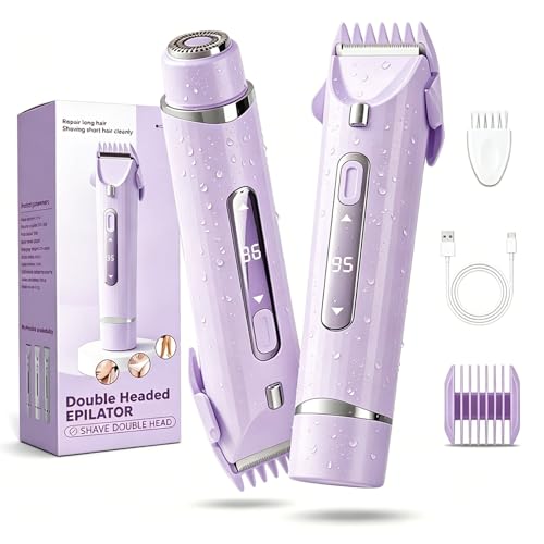OGLEA Purple Bikini Trimmer for Women, Electric Razor for Sensitive Areas