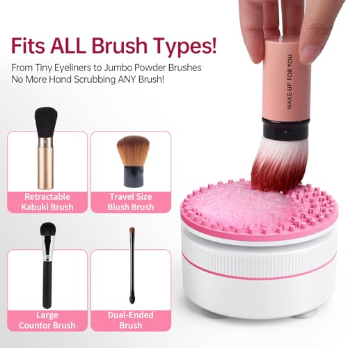 Norate 2-Piece Electric Makeup Brush Cleaner Set with Deep Cleaning Solution