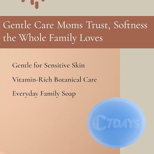 CDH7DAYS Soft Milky Soap Bar for Moms (2 Pack, Blue) - EWG Verified Vegan Cleanser for Sensitive Skin