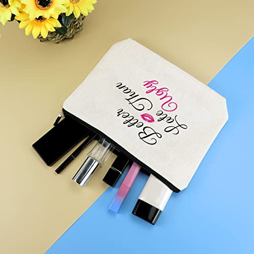 Mikela 360_NO2 Funny Female Makeup Bag with Coworker & Friend Quotes - Travel Toiletry Organizer for Women
