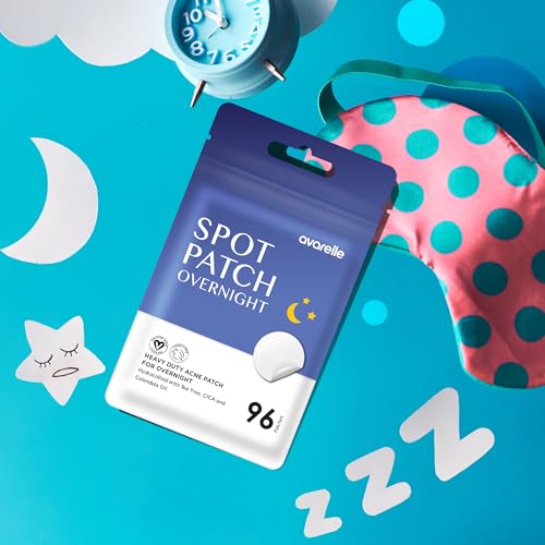 AVARELLE Hydrocolloid Acne Pimple Patches Nighttime 96 Count - Clear Spot Treatment