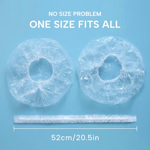 YIZIJIZI 32 Count Disposable Waterproof Shower Caps for Women - Thick Plastic, Travel & Salon Use