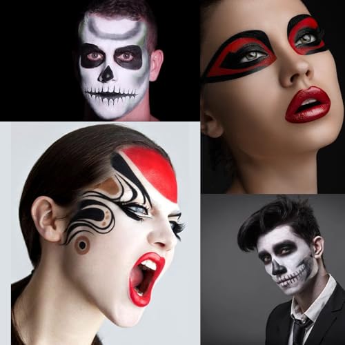 OMOV Black Face Paint Palette - 120g Non-Toxic, Water-Activated for SFX Makeup