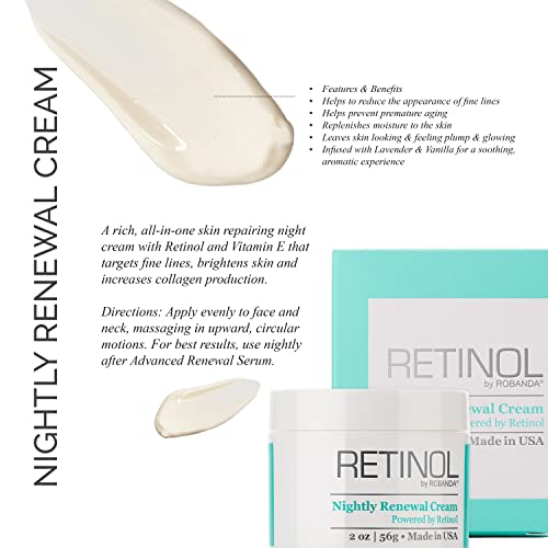 Robanda Retinol Nightly Renewal Cream - Anti-Aging Moisturizer