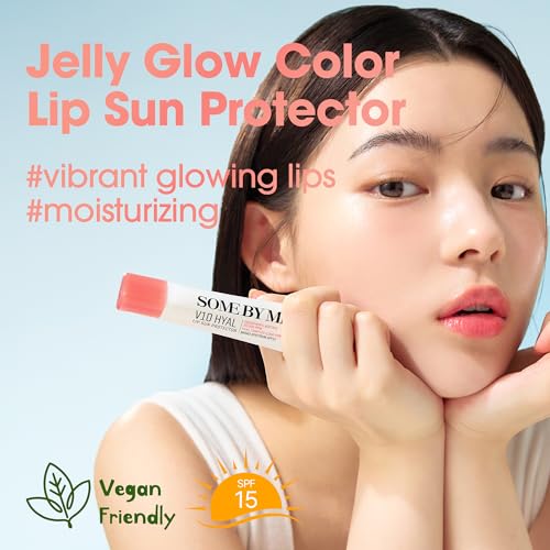 SOME BY MI V10 Hyal Lip Sun Protector SPF 15, Rosy Tinted Balm (2 Pack)