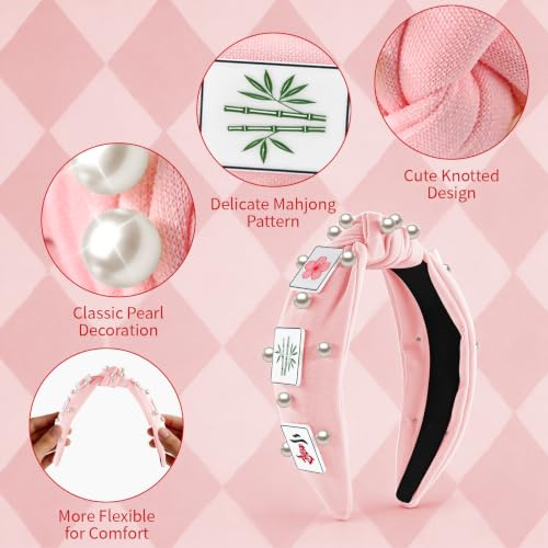 Mahjong Tile Pattern Headband for Women - Trendy Hair Accessory Gift
