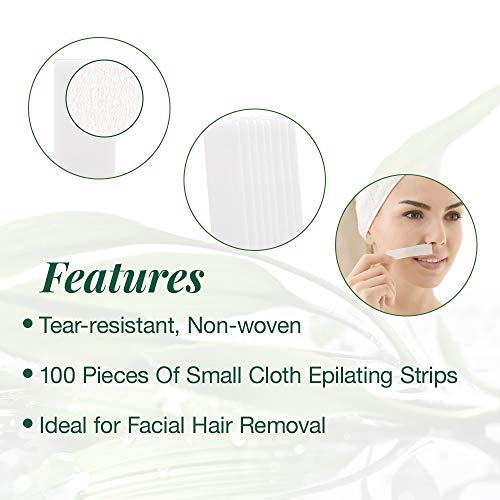Clean + Easy Non-Woven Wax Strips for Facial Hair Removal - 100 Count