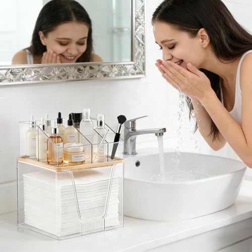 SPOSPO Clear 2-in-1 Disposable Facial Towel Holder & Organizer