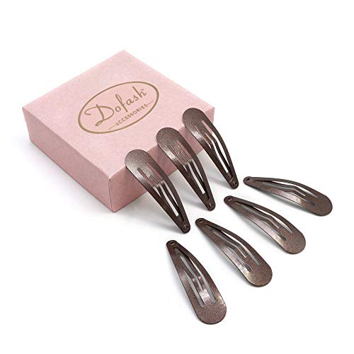 20-Pack Metal Brown Snap Hair Clips for Women, Small Hair Barrettes, Thick Hair Accessories