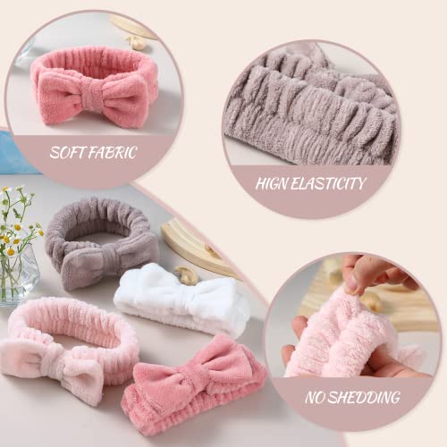 VITEVER 4 Pack Spa Headbands for Makeup & Skincare - Bow Design