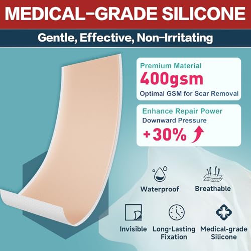 Silicone Scar Tape Roll 1.6x240 Inches for Scar Removal & Keloid Treatment