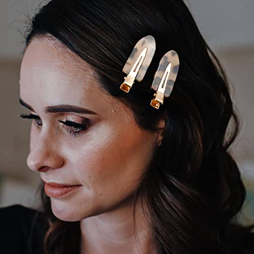 Canitor Leopard No Bend Hair Clips - Women's Resin Tortoise Shell Hairpins (4 Pack)