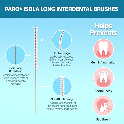 Paro Isola Long Extra-Long Interdental Brush 0.7-3.0 mm Red - With Variation 1