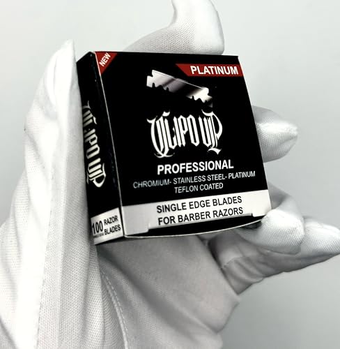 Professional Single Edge Razor Blades 100-Pack for Barber Shaving - Chromium Stainless Steel, Teflon Coated