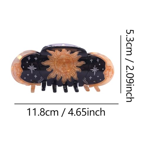 OMG Decor Boho Sun Claw Hair Clips – Moon Design, Large Acetate Hair Clip Set