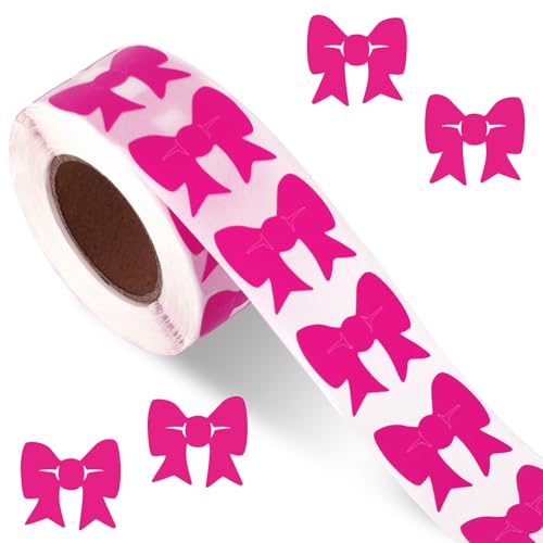 Hot Pink Bow Tanning Stickers - 500 Self-Adhesive Body Decals for Beach & Sunbathing