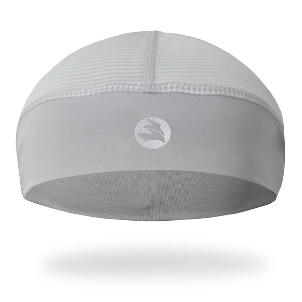 Low-Profile Cooling Helmet/Hard hat Liner, Stretch Working Cap, Summer Sweat Wicking Skull Cap, Running Beanie Sun Protection (Light Grey, 1)