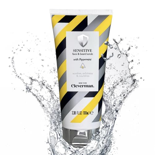 Cleverman Sensitive Face & Beard Scrub 100ml - Gentle Exfoliating Cleanser for Men