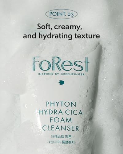 GREEN FINGER FOREST Hydrating Cica Foam Cleanser - Sensitive Skin, Low pH, Deep Cleansing - 6.76 fl oz