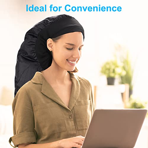 HIFILTURE Black Upgraded Large Hooded Hair Dryer Bonnet Cap with Long Tube