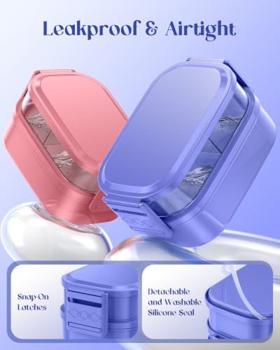 Pure Whimsy 65 oz Adjustable 2/3 Tier Bento Lunch Box - Leakproof, BPA-Free