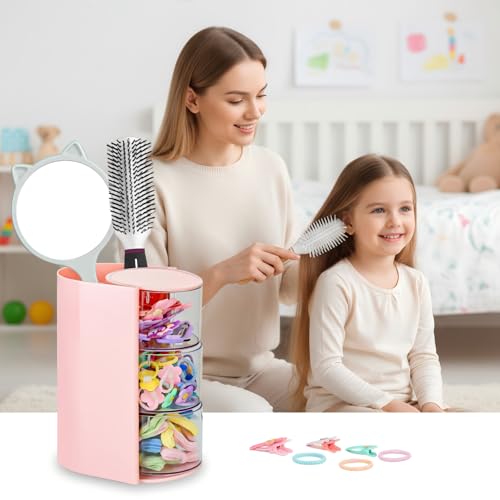 Luscinia 3-Tier Rotating Hair Accessories Organizer & Makeup Storage Box