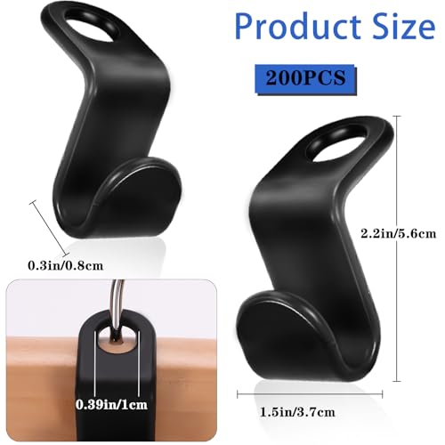 200 Plastic Clothes Hanger Connector Hooks - Space Saving Closet Organizer