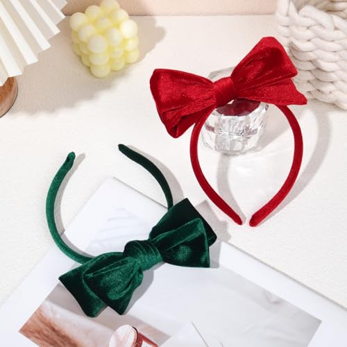 Velvet Bow Headbands for Girls & Toddlers - 2 Pack, Stylish Hair Accessories