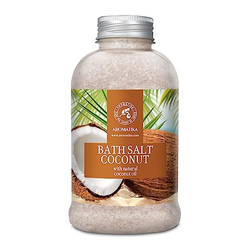 AROMATIKA Coconut Sea Salt Bath Soak - 21.16 oz Natural Mineral Bath Salts