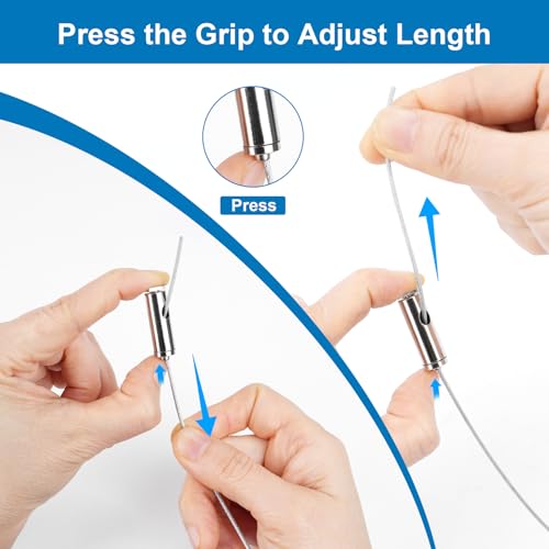 Adjustable Ceiling Hanging Wire Cable Kit - 4 Sets for Lights