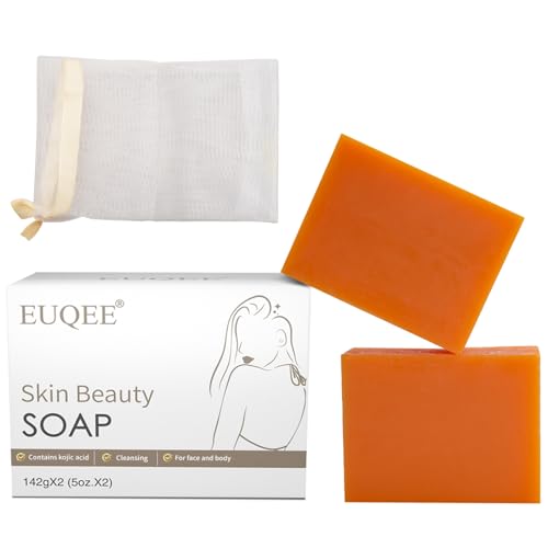 EUQEE Kojic Acid Soap Bars - 5 oz, Double Acid Formula for Dark Spots