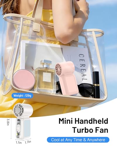 W & O Handheld Mini Fan - Portable Semiconductor Cooling Fan with 20000RPM, Rechargeable 4300mAh Battery