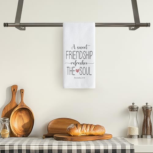 Stylish Kitchen Towels - Sweet Friendship Refreshes the Soul - 16x24in - Functional & Decorative Gift for Friends