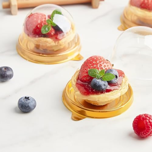 Elegant Clear Plastic Cake Boxes with Lids - 50 Pack for Cupcakes & Desserts