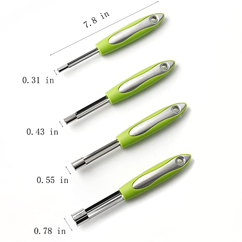 FREESHU Apple Corer Set - 4 Sizes with Ergonomic Handle