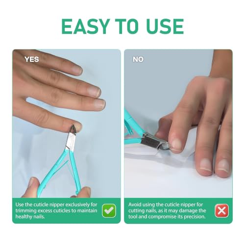 Green Estetica Cyan Cuticle Nipper - Professional Nail Care Tool, 9 Color Variants