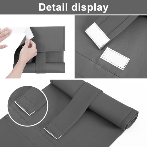 Blackout French Door Curtain - Dark Grey, 8" x 36" Panel for Privacy