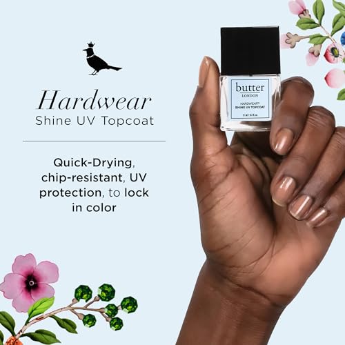 butter LONDON UV Top Coat Nail Polish for Long-Lasting Shine & Manicure Finish