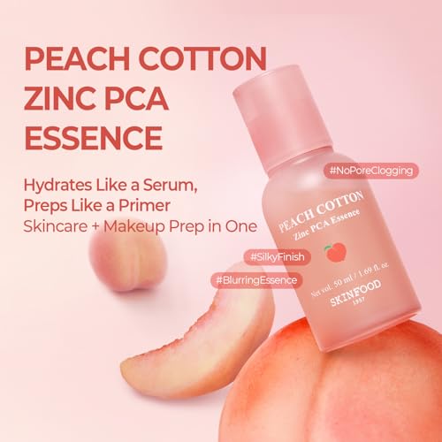 SKINFOOD Peach Cotton Zinc PCA Face Primer Serum for Hydrating & Mattifying